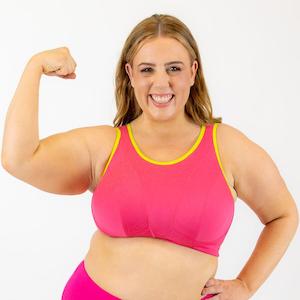 Wirefree Bras: Sports Bra - Premium Support - Flamingo