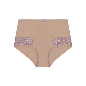 Contrast Lace Full Brief - Nude Macaroon