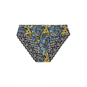 Multi Colour Briefs: Lace Bum Bikini Brief - Midnight Paisley