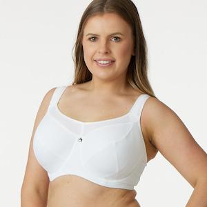 White Bras: Active Bra - Premium Support - White
