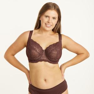 En Forme Bras: Geo Lace Premium Support Bra - Mocha