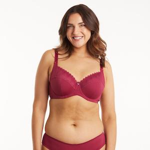 Oh Naturale Bras: Willow Lace Full Cup Bra - Beaujolais