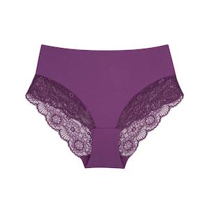 Peony Lace Midi Brief - Purple Wineberry