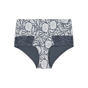 Multi Colour Briefs: Signature Print Full Brief - Grey Pewter Rose