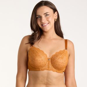 En Forme Bras: Geo Lace Full Cup Bra - Burnt Orange