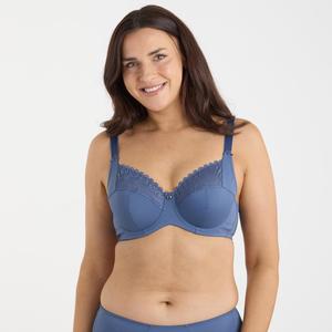 Oh Naturale Bras: Willow Lace Full Cup Bra - Vintage Indigo