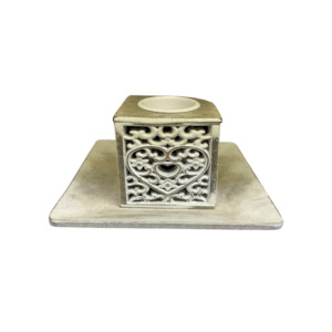 Heartfelt Glow Wooden Candle Holder