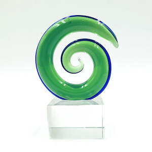 Emerald Koru Glass Sculpture