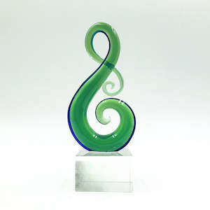 Kiwiana And Souvenirs: Emerald Harmony Double Koru Sculpture