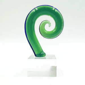Emerald Glass Koru Sculpture