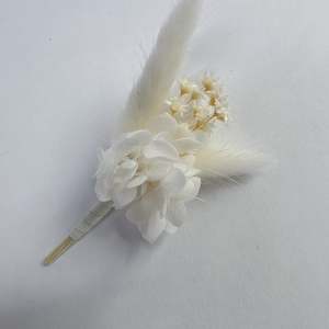 Wrist Corsages: Preserved White Buttonhole
