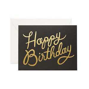 Birthday: Gold Happy Birthday Card