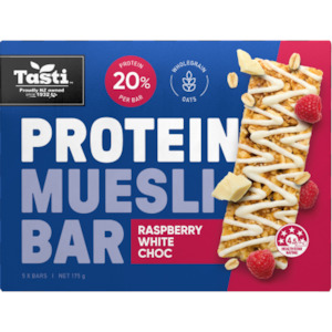 Nutrition: Tasti Raspberry White Choc Protein Muesli Bar 5 x 35g