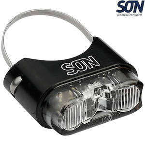 Lights: SON Rear light seatpost mount, for Ã 26 to 31.6 mm, black / clear