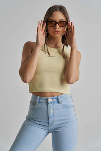 Tops: ABRAND Heather Singlet 'Butter'