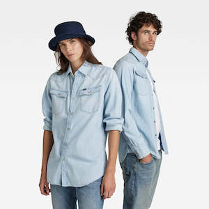 Tops: G-STAR Unisex 3301 Slim Shirt 'Light Aged'