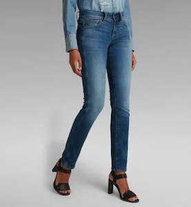 G Star Womens: G-STAR Midge Saddle Straight ‘Med Indigo’