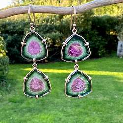 Watermelon Tourmaline wild at heart earrings