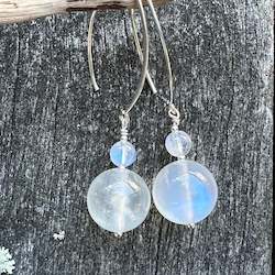 Earrings: Rainbow moonstone earrings