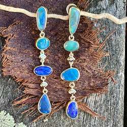 Earrings: Black opal and diamond wild at heart earrings