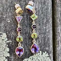 Earrings: Amethyst and peridot wild at heart earrings