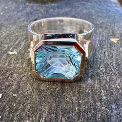 Sky blue topaz Amore ring