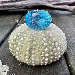 Rings: Huge blue topaz ring