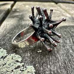 Sterling silver Brutalist ring