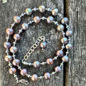 Peacock freshwater pearl necklace