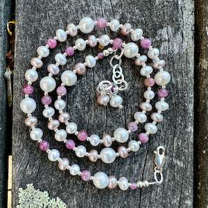 Freshwater pearl & tourmaline necklace