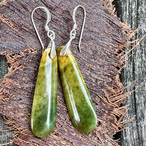 925 Silver: Marsden Flower greenstone earrings