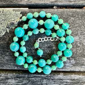 Amazonite and chrysoprase necklace