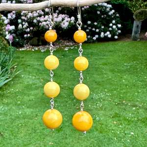 4 tier butterscotch amber earrings