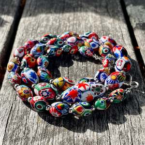Vintage oval Millefiore necklace