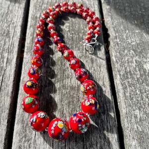 Vintage red Millefiore necklace
