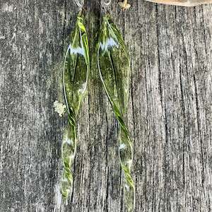 Vintage Glass: Vintage Czech glass twist earrings