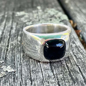 Square Black Onyx Signet Ring