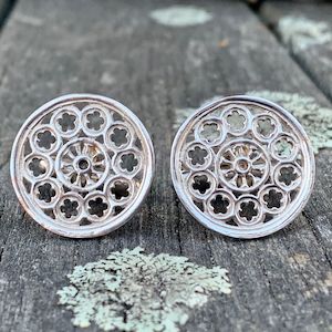 Sterling Silver Rose Window Cufflinks