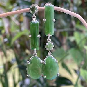 Wild At Heart: Pounamu & Sterling Silver Wild at Heart Earrings