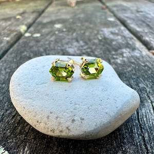 Stud Earrings: Peridot studs