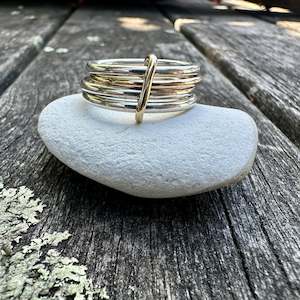 Spinner And Unity Rings: Sterling silver & 9 ct gold unity ring