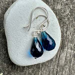 Under 300: Small London blue topaz earrings