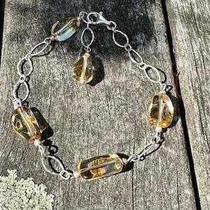 Citrine and sterling silver bracelet