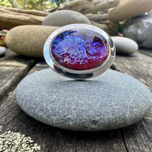 Vintage large oval dragons breath ring