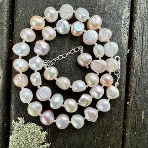 pink & cream freshwater pearl necklace