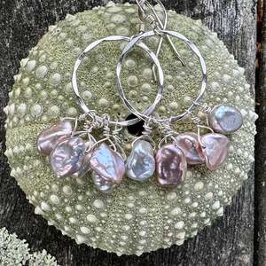 Pink keishi earrings