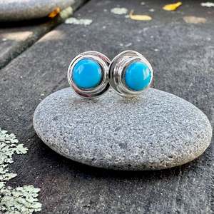 Kingman turquoise studs