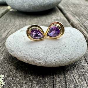 Stud Earrings: amethyst studs