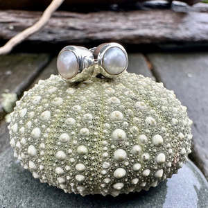 Stud Earrings: 5mm white freshwater pearl studs