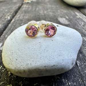 Faceted Brazilian tourmaline studs